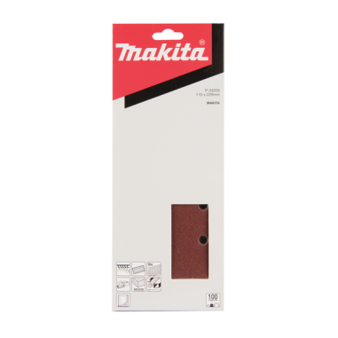 FEUILLE RECT 5+5 BOIS/MET 115X229MM G100 (X10) / P 33205 / 0088381961363 - D'ORIGINE MAKITA
