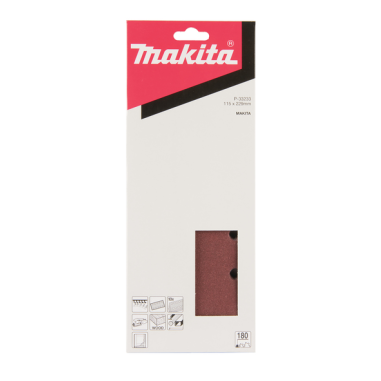 FEUILLE RECT 5+5 BOIS/MET 115X229MM G180 (X10) / P 33233 / 0088381961394 - D'ORIGINE MAKITA