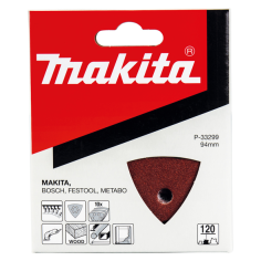 FEUILLE TRIAN BOIS/MET 94X94MM G120 (X10) / P 33299 / 0088381961455 - D'ORIGINE MAKITA 2