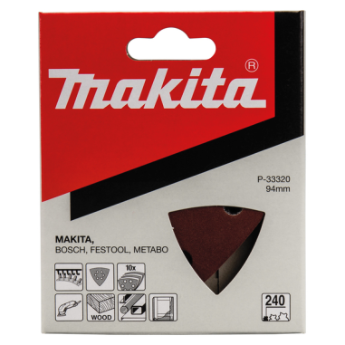 FEUILLE TRIAN BOIS/MET 94X94MM G240 (X10) / P 33320 / 0088381961486 - D'ORIGINE MAKITA