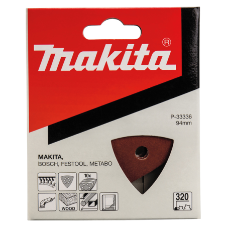 FEUILLE TRIAN BOIS/MET 94X94MM G320 (X10) / P 33336 / 0088381961493 - D'ORIGINE MAKITA