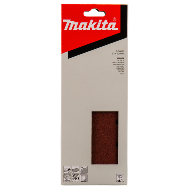 FEUILLE RECT 4+4 BOIS/MET 93X230MM G120 (X10) / P 36011 / 0088381966177 - D'ORIGINE MAKITA