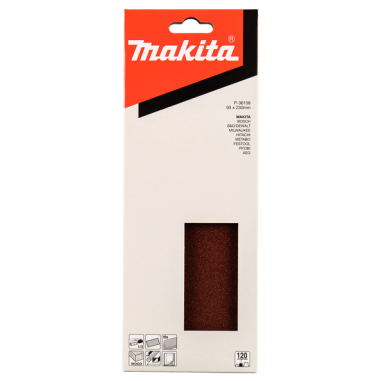 FEUILLE RECT BOIS/MET 93X230MM G120 (X10) / P 36158 / 0088381966313 - D'ORIGINE MAKITA