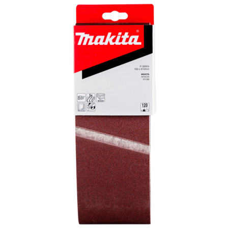 BANDE ABRASIVE BOIS/METAL 100X610MM G120 (X5) / P 36924 / 0088381972635 - D'ORIGINE MAKITA