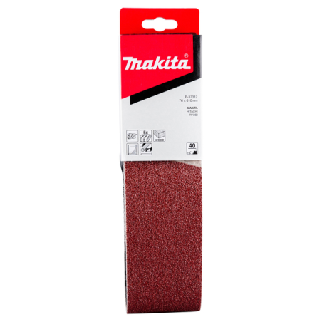 BANDE ABRASIVE BOIS/METAL 76X610MM G40 (X5) / P 37312 / 0088381973021 - D'ORIGINE MAKITA BANDE ABRASIVE BOIS/METAL 76X610MM G40 (X5) / P 37312 / 0088381973021 - D'ORIGINE MAKITA