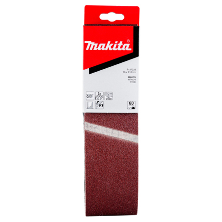 BANDE ABRASIVE BOIS/METAL 76X610MM G60 (X5) / P 37328 / 0088381973038 - D'ORIGINE MAKITA BANDE ABRASIVE BOIS/METAL 76X610MM G60 (X5) / P 37328 / 0088381973038 - D'ORIGINE MAKITA