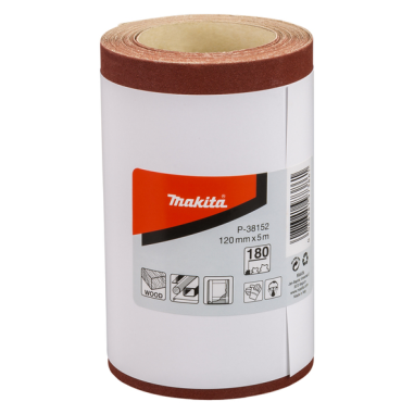 FEUILLE RECT ROULEAU BOIS/MET 115X5000MM G180 (X1) / P 38152 / 0088381973861 - D'ORIGINE MAKITA