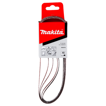 BANDE ABRASIVE BOIS/METAL 6X533MM G40 (X5) / P 43181 / 0088381971058 - D'ORIGINE MAKITA BANDE ABRASIVE BOIS/METAL 6X533MM G40 (X5) / P 43181 / 0088381971058 - D'ORIGINE MAKITA