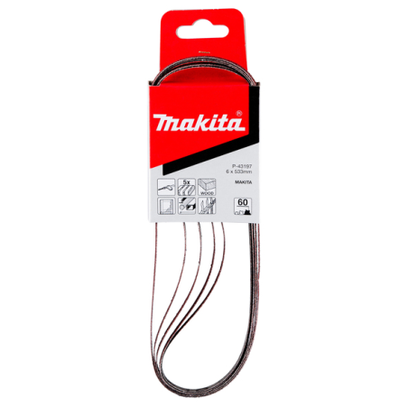 BANDE ABRASIVE BOIS/METAL 6X533MM G60 (X5) / P 43197 / 0088381971065 - D'ORIGINE MAKITA BANDE ABRASIVE BOIS/METAL 6X533MM G60 (X5) / P 43197 / 0088381971065 - D'ORIGINE MAKITA