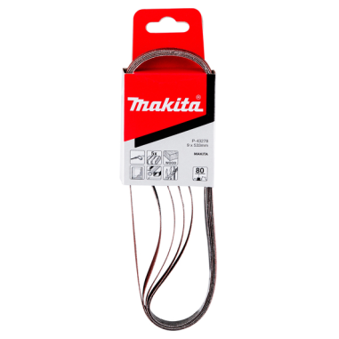 BANDE ABRASIVE BOIS/METAL 9X533MM G80 (X5) / P 43278 / 0088381971140 - D'ORIGINE MAKITA BANDE ABRASIVE BOIS/METAL 9X533MM G80 (X5) / P 43278 / 0088381971140 - D'ORIGINE MAKITA