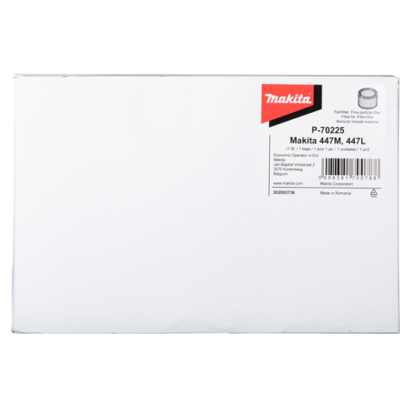 FILTRE 275X182MM / P 70225 / 0088381700788 - D'ORIGINE MAKITA