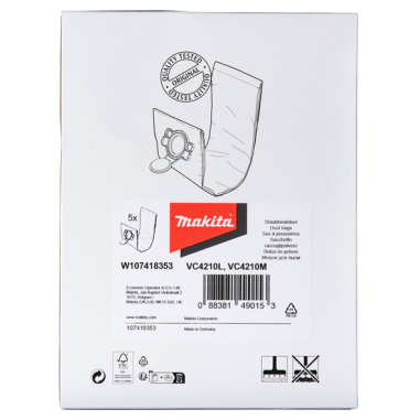 SAC FILTRE EN TISSU (5X) VC4210 - W107418353 - 0088381490153 - D'ORIGINE MAKITA