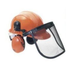KIT CASQUE FORESTIER + COQUILLES + VISIERE GRILLAGEE - ORANGE