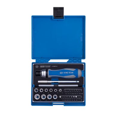 COFFRET TOURNEVIS A CLIQUET 39 PCS AVEC ACCESSOIRES KING TONY