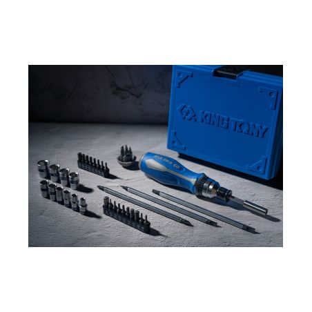 COFFRET TOURNEVIS A CLIQUET 39 PCS AVEC ACCESSOIRES KING TONY
