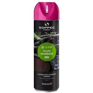 BOMBE TRACEUR DE MARQUAGE FORESTIER CERISE FLUORESCENT - 500ML - SOPPEC