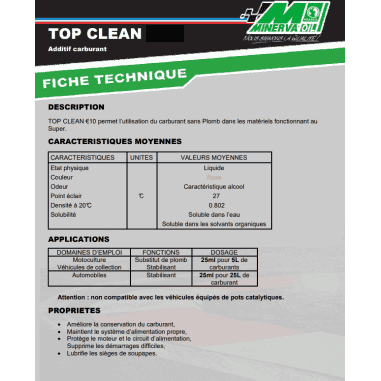 ADDITIF POUR CARBURANT TOP CLEAN...