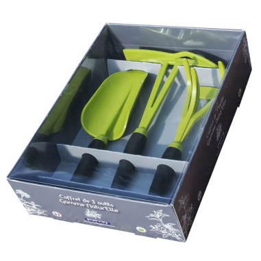 COFFRET 3 OUTILS GAMME NATUR'ELLE VERT KIWI 505311 OUTIL PERRIN - 3239045053116