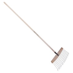 BALAI A FEUILLES ET GAZON BOIS ACIER EM 165 PEFC 100  cent pour cent  NAT - GRIS ALGUE - OUTIL PERRIN