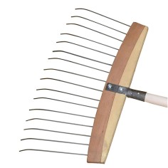 BALAI A FEUILLES ET GAZON BOIS-ACIER SANS MANCHE 577055 OUTIL PERRIN - 3239045770556