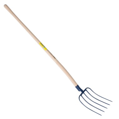 FOURCHE FUMIER A DOUILLE 5DTS 29 cm MANCHE POMME 639229 OUTIL PERRIN - 3239046392290