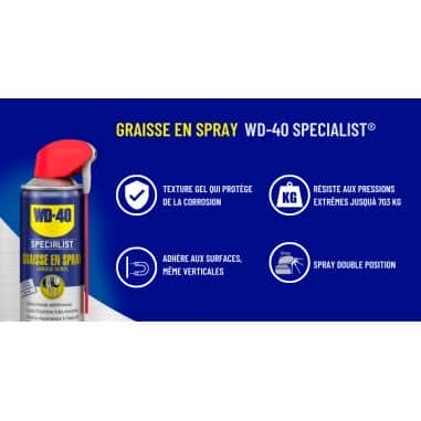 BOMBE AEROSOL WD40 - SPECIALIST GRAISSE EN SPRAY - 400 ML