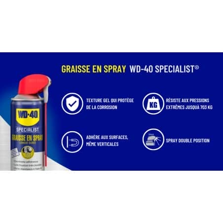 BOMBE AEROSOL WD40 - SPECIALIST GRAISSE EN SPRAY - 400 ML