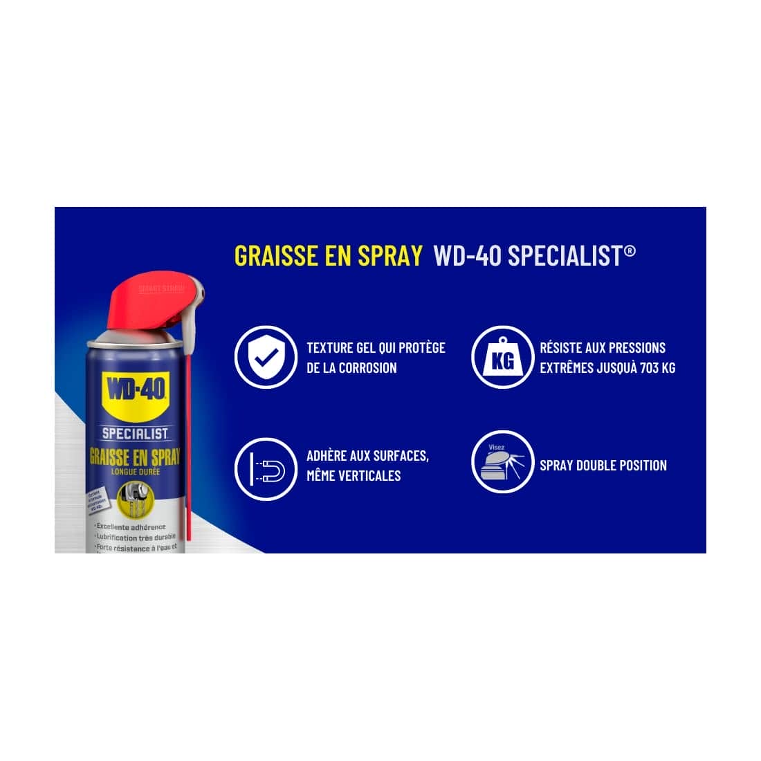 BOMBE AEROSOL WD40 - SPECIALIST GRAISSE EN SPRAY - 400 ML