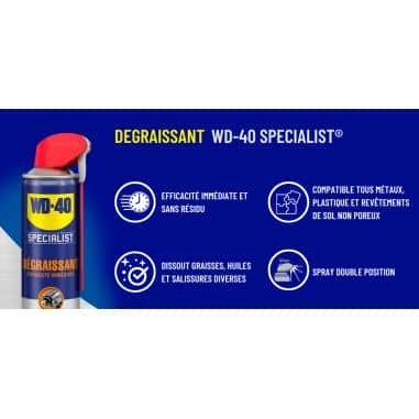 BOMBE AEROSOL WD40 - SPECIALIST DEGRAISSANT HAUTE PERFORMANCE 500 ml