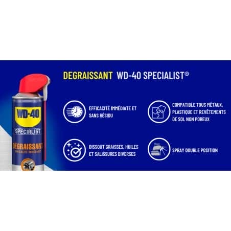 BOMBE AEROSOL WD40 - SPECIALIST DEGRAISSANT HAUTE PERFORMANCE 500 ml