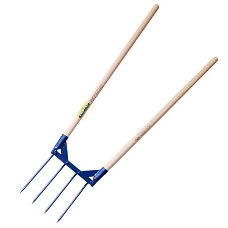 AEROGRIF' 4 DENTS 2 MANCHES DE PELLE 1.10 M 610400 OUTIL PERRIN - 3239046104008