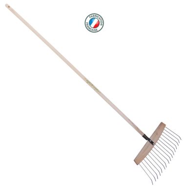 BALAI A FEUILLES ET GAZON BOIS-ACIER 16 DTS EM 165 PEFC100cent pour centNAT-KIWI OUTIL PERRIN