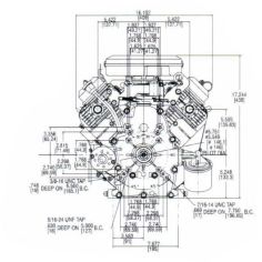 MOTEUR VANGUARD 570 CC D25 4 DE DM 16A SANS RESERVOIR 3564470123B5/3564470123B5T1001/3564470668B5U00010) 2
