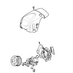 CAPOT MOTEUR MS 311/391 FILTRE AAIR ROND - PIECE D'ORIGINE STIHL / 1140 080 1613
