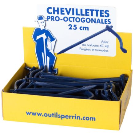 BOITE CHEVILLETTES PRO 25 CM OCTOGONALES 40 PIECES(816025) 816099 OUTIL PERRIN - 3239048160996