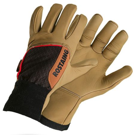 PAIRE DE GANTS EN CUIR RENFORCES CLOTURE - ROSTAING