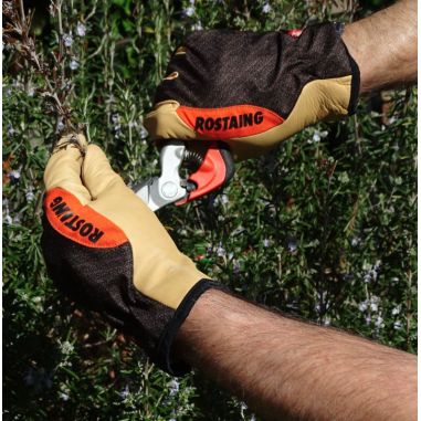 PAIRE DE GANTS EN CUIR RENFORCES CLOTURE - ROSTAING