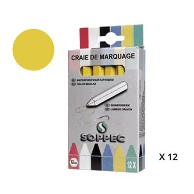 CRAIES JAUNE POUR MARQUAGE (BOITE DE 12) - SOPPEC CRAIES JAUNE POUR MARQUAGE (BOITE DE 12) - SOPPEC