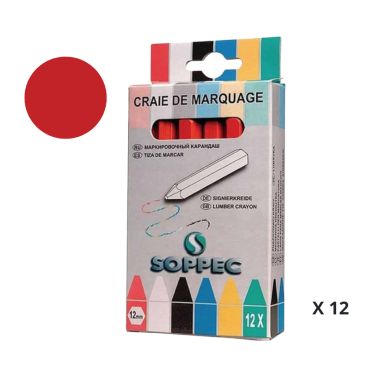 CRAIES ROUGE POUR MARQUAGE (BOITE DE 12)- SOPPEC CRAIES ROUGE POUR MARQUAGE (BOITE DE 12)- SOPPEC