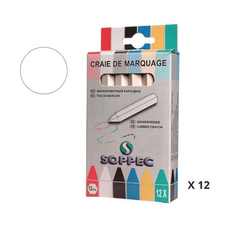 CRAIES BLANCHES DE MARQUAGE (BOITE DE 12) - SOPPEC CRAIES BLANCHES DE MARQUAGE (BOITE DE 12) - SOPPEC