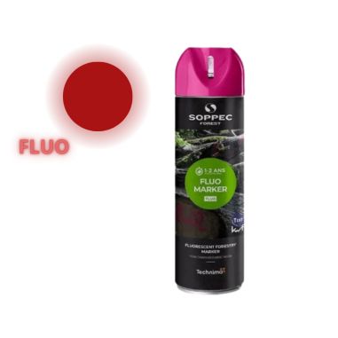BOMBE TRACEUR DE MARQUAGE FORESTIER CERISE FLUORESCENT - 500ML - SOPPEC