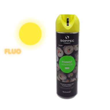 BOMBE TRACEUR DE MARQUAGE FORESTIER JAUNE FLUORESCENT - 500ML - SOPPEC