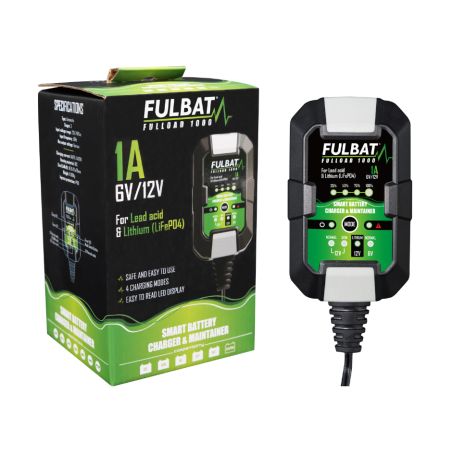 CHARGEUR DE BATTERIE FULLOAD - 6/12V - 1000MA - FULBAT