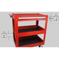 CHARIOT D'ATELIER 3 ETAGES + TIROIR - KING TONY 2