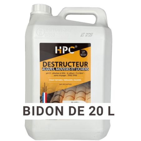 DESTRUCTEUR ALGUES MOUSSES ET LICHENS (BIDON 20L) - HPC