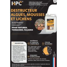 DESTRUCTEUR ALGUES MOUSSES ET LICHENS (BIDON 20L) - HPC 2