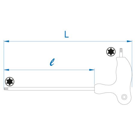 CLE MALE TORX POIGNEE EN L T27 KING TONY