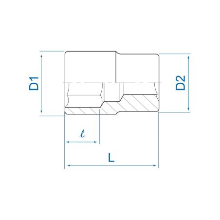 DOUILLE STANDARD METRIQUE - 1-4 POUCE - 12MM – 6 PANS DIN : 3124 – KING TONY
