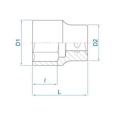 DOUILLE 1/2" - 6 PANS 1" POUCE - KING TONY
