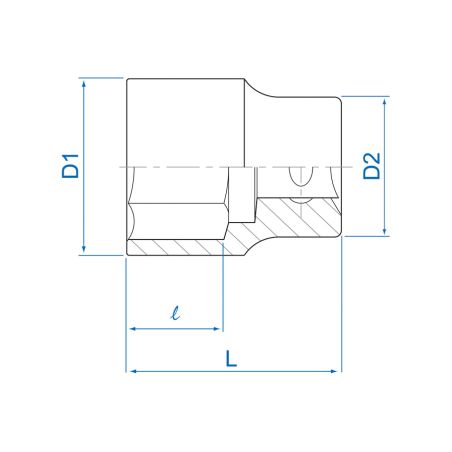 DOUILLE 1/2" - 6 PANS 1" POUCE - KING TONY